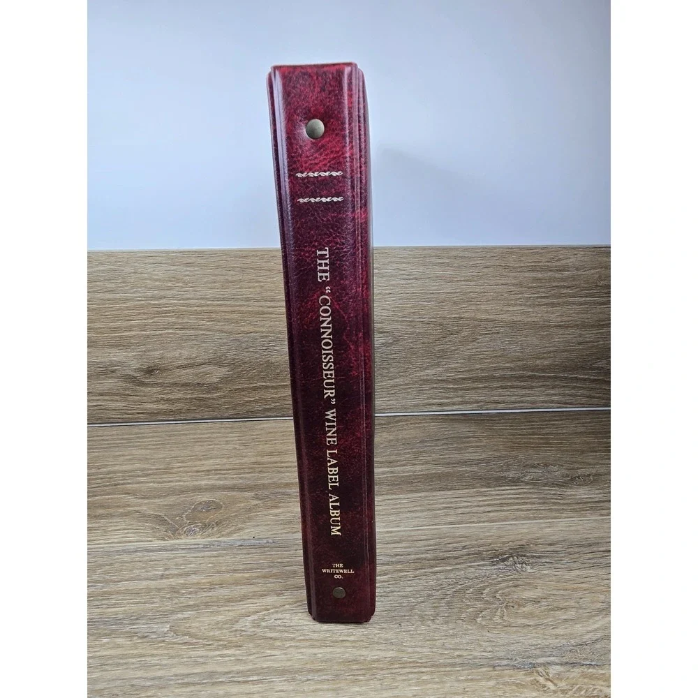 The Connoisseur Vtg. Wine Label Collector Album w/ Pages & Assortment Of Labels